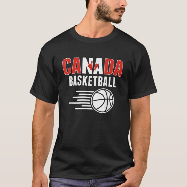 Camiseta Canadá: Fãs de basquetebol Jersey Canadian Flag Es (Frente)