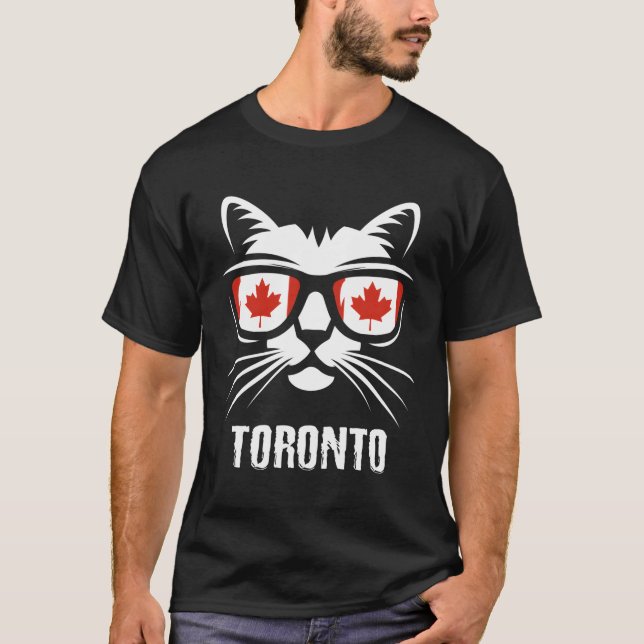 Camiseta Canadá Flag Canadian Cat Maple Leaf Toronto (Frente)