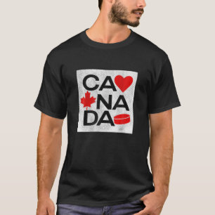 Camiseta Canadá Flag Day Maple Leaf Hockey Puck Canadense