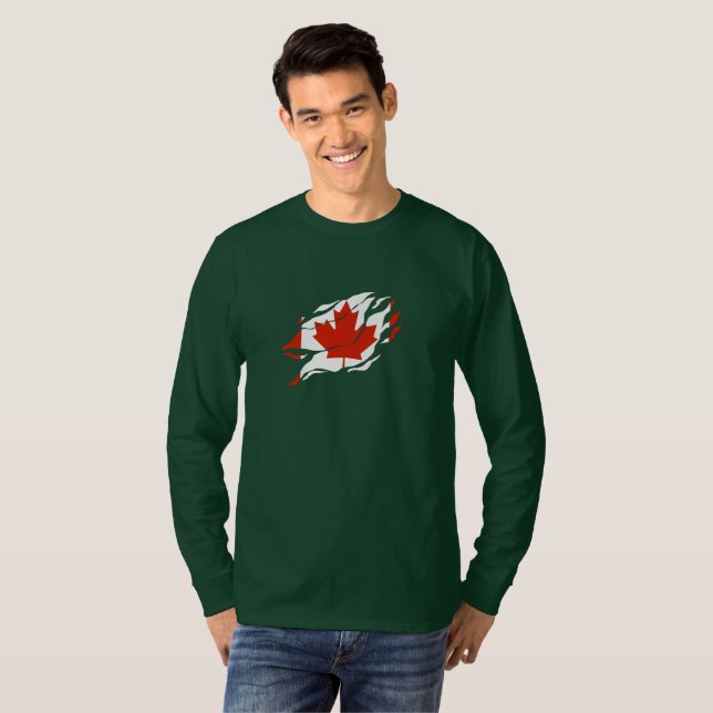 Camiseta CANADÁ Flag Dentro Me, dentro canadense (Frente Completa)