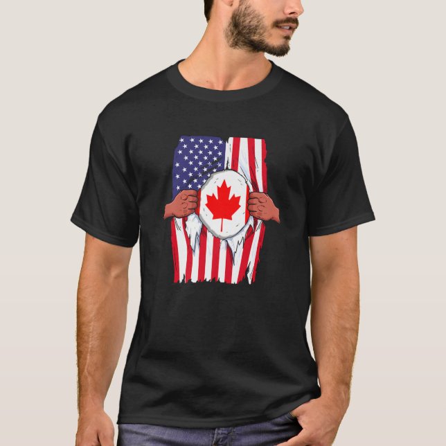 Camiseta Canadá Flag Dentro Me Home Orgulho Canadense Ameri (Frente)