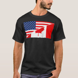 Camiseta Canadá Flag e EUA Flag Roots Canada Antiers A