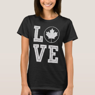 Camiseta Canada Flag Love Vintage Canada Day Mapeando Folha