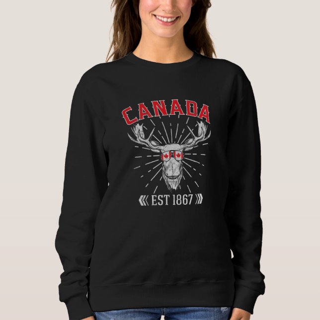 Camiseta Canadá Flag Maple Leaf Est 1867 Sunglass Canadá (Frente)