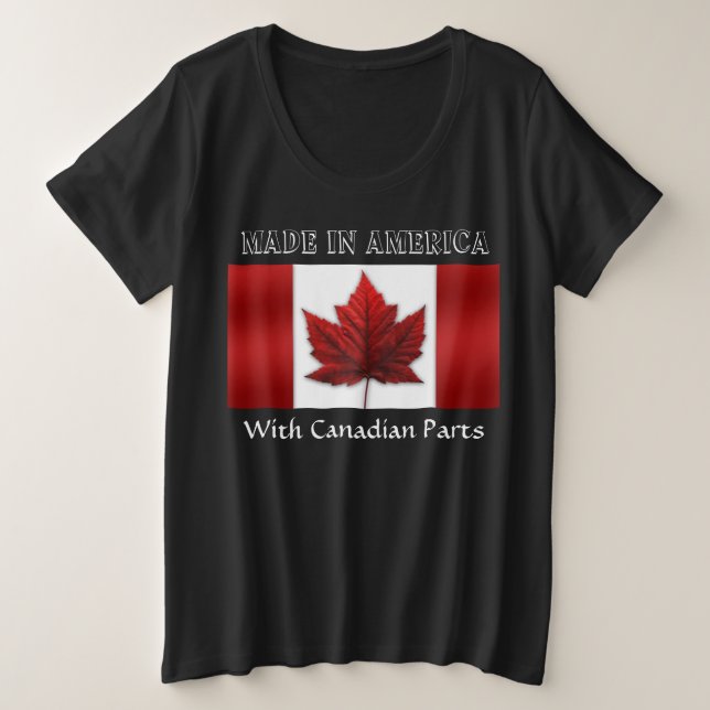 Camiseta Canada Flag Plus Size T shirts EUA Canadá (Frente do Design)