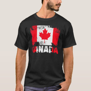 Camiseta Canada Flag Vintage afligiu o canadiano Grunge Tra