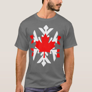 Camiseta Canadá Flag Winter Snowflake Design