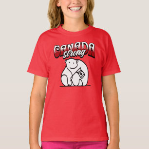 Camiseta Canadá: Forte Urso Polar Bandeira Canadense