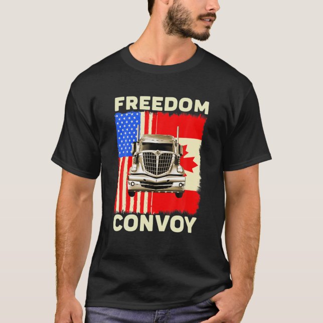Camiseta Canadá Frdom Convoque Bandeira dos EUA (Frente)