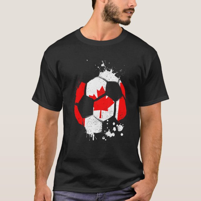 Camiseta Canadá Gráfico de futebol Canadá Bandeira Futebol  (Frente)