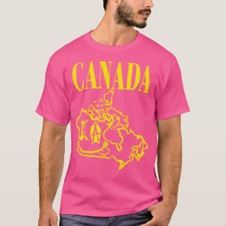 Camiseta Canadá Grunge sorrindo Face de Fundo Preto