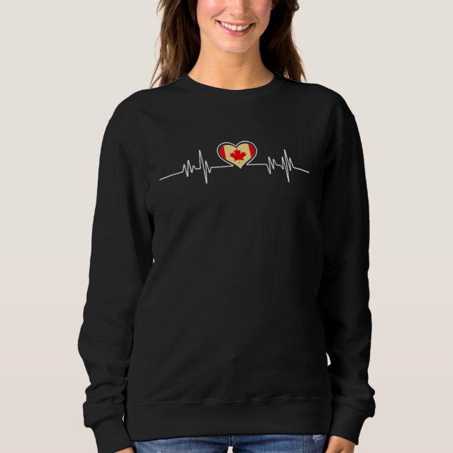 Camiseta Canada Heartbeat Canadian Flag (Frente)