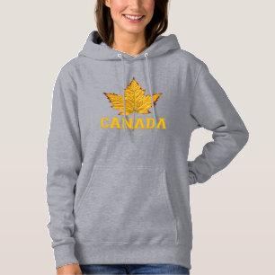 Camiseta Canadá Hoodies Dourado Maple Leaf Hoodie, mulher