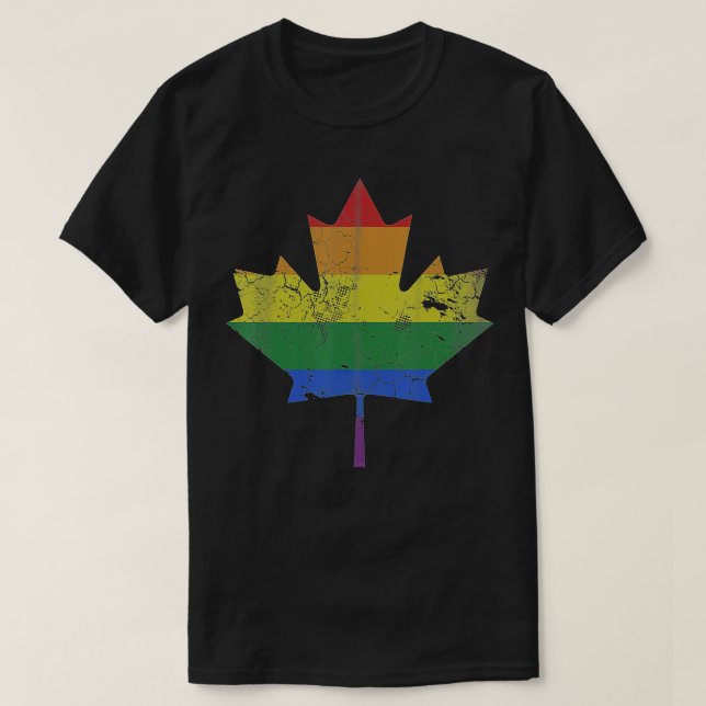 Camiseta Canadá LGB Pride LGBQ Canadian Mapeaf  (Frente do Design)