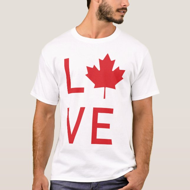 Camiseta Canada Love Design com canadense Maple Leaf (Frente)