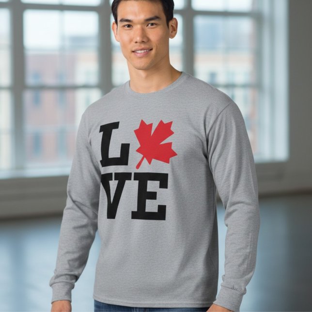 Camiseta Canada Love Maple Leaf Long Sleeve Tee (Criador carregado)