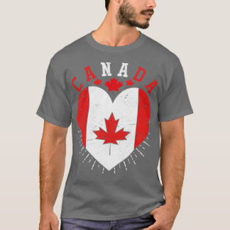 Camiseta Canadá Lover Maple Leaf Canadian Flag Heart Canadá