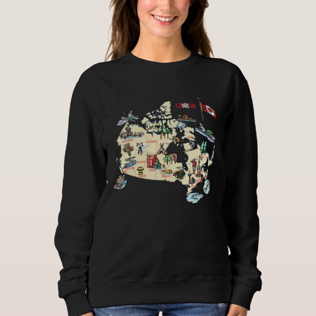 Camiseta Canada map major cities Tourist Destinations attra (Frente)