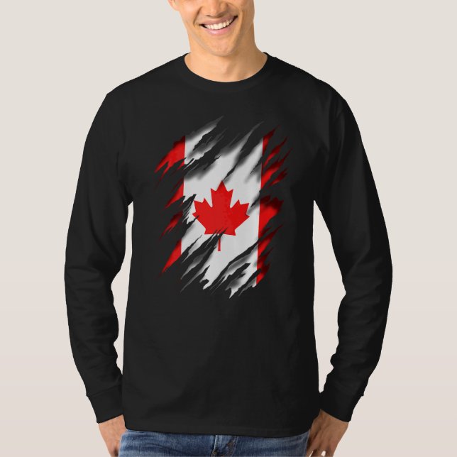 Camiseta Canada Maple Leaf Amante canadense Flag Canadá (Frente)