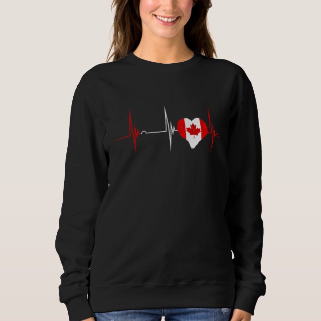 Camiseta Canada Maple Leaf Heart Canadian Pride Heartbeat E (Frente)
