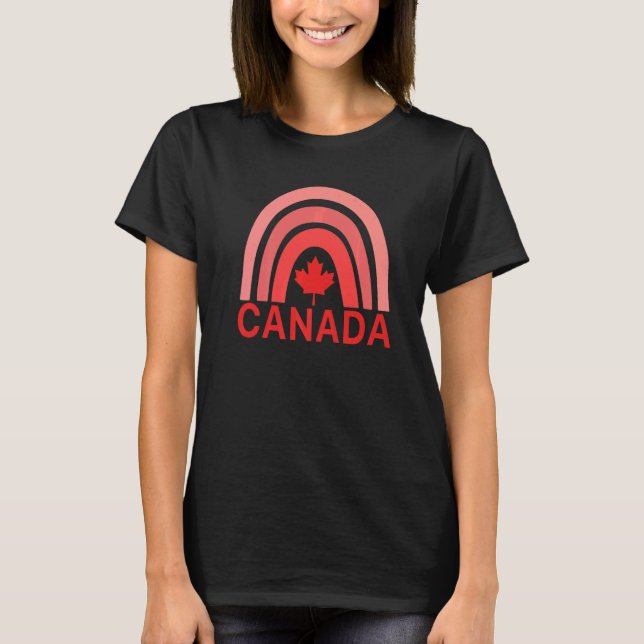 Camiseta Canada Maple Leaf Rainbow Símbolos Canadia (Frente)