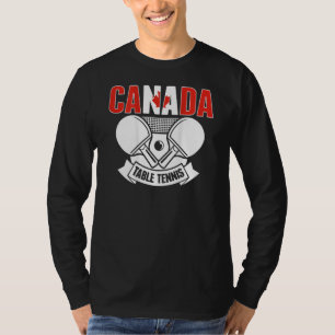 Camiseta Canadá Mesa Suporte a Ping Pong Canadiano