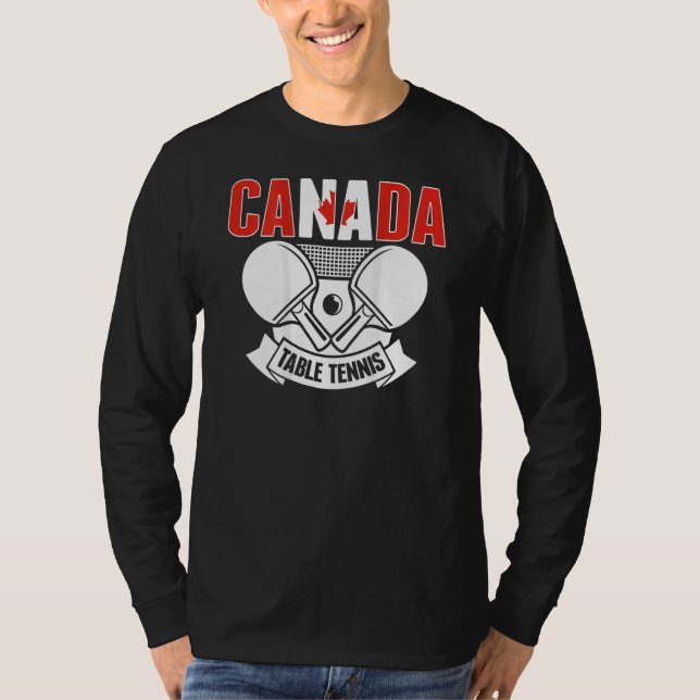 Camiseta Canadá Mesa Suporte a Ping Pong Canadiano (Frente)