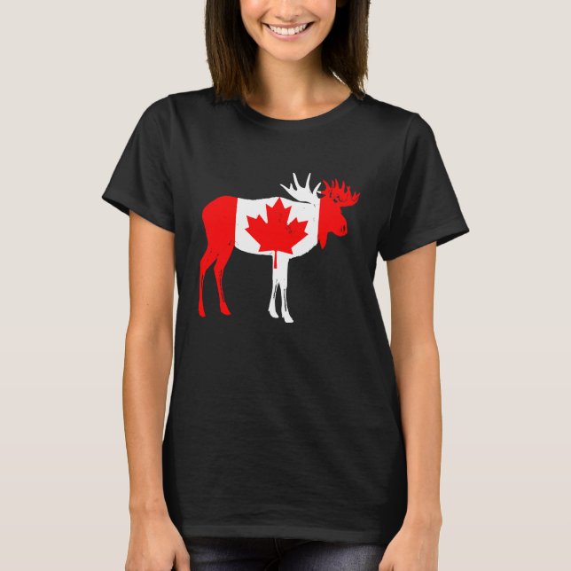 Camiseta Canada Moose Canadian Flag Pride (Frente)