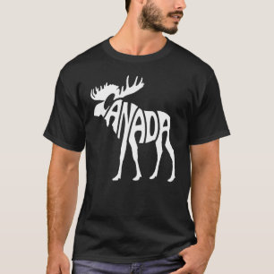 Camiseta Canadá Moose Red White Prioridade Canadense Dia do