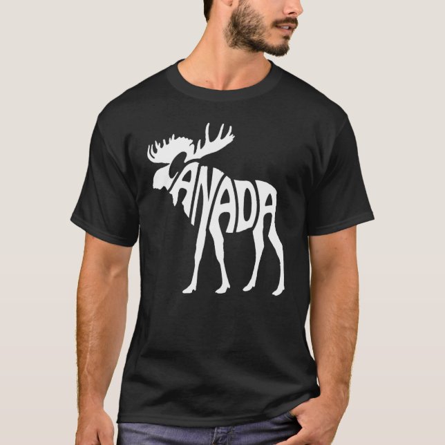 Camiseta Canadá Moose Red White Prioridade Canadense Dia do (Frente)