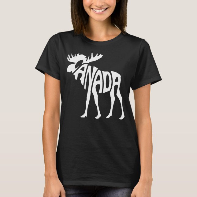 Camiseta Canadá Moose Red White Prioridade Canadense Dia do (Frente)