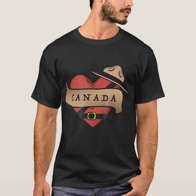 Camiseta Canadá Mountie, dia do Canadá, eu amo o Canadá (Frente)