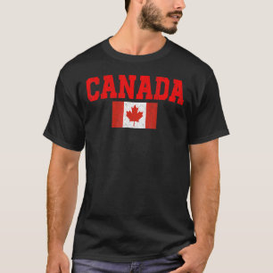 Camiseta Canadá Mulheres Homens Crianças Vermelho Mapeament