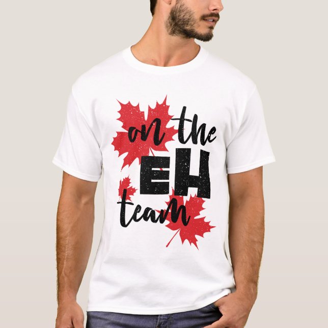 Camiseta Canadá No Eh Team Maple Folha Bandeira Canadense (Frente)