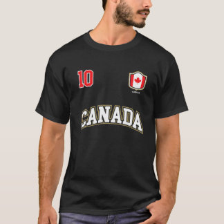 Camiseta Canadá Número 10 Equipe de futebol Bandeira Canadi