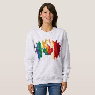 Camiseta Canadá Orgulho gay Rainbow Flag Maple Leaf LGTBQ