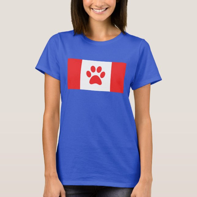 Camiseta Canada Paw Flag - Funny Canadian Flag (Frente)
