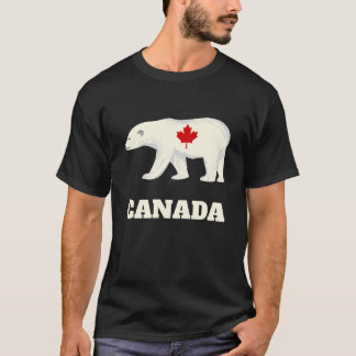 Camiseta canadá polar urso patriotismo folha de cartaz