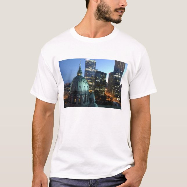 Camiseta Canadá, Quebec, Montreal. Centro de Montreal, (Frente)