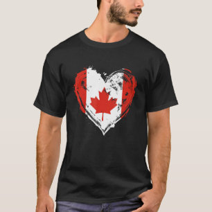 Camiseta Canadá Retro Heart Flag Canada Maple Leaf