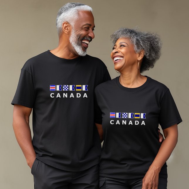 Camiseta Canadá - Sinais de navegação náuticos - Cor Escura (Criador carregado)