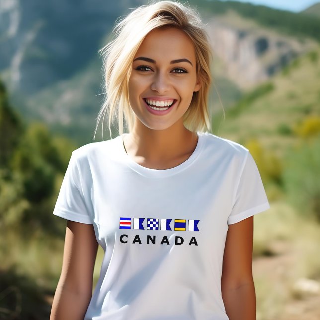 Camiseta Canadá - Sinais de navegação náuticos de cor clara (Criador carregado)