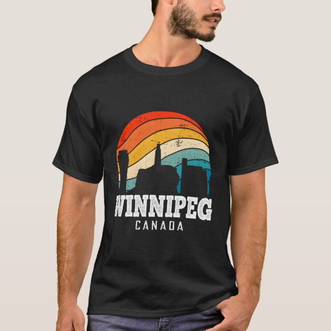 Camiseta Canadá Skyline City Winnipeg (Frente)