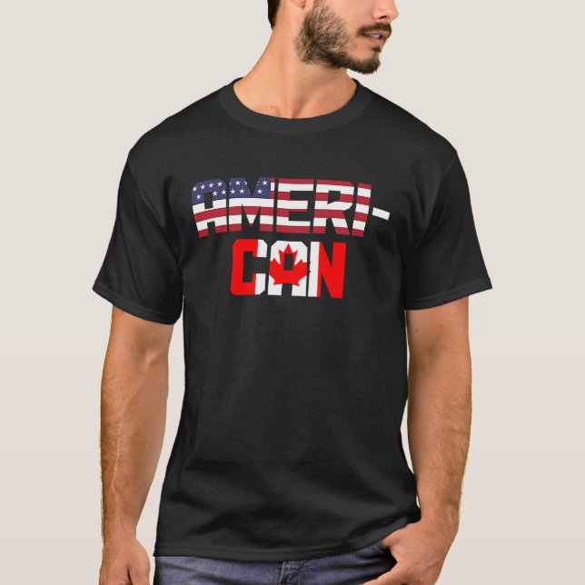 Camiseta Canada USA Canadian American Flag Pride Patriotic (Frente)