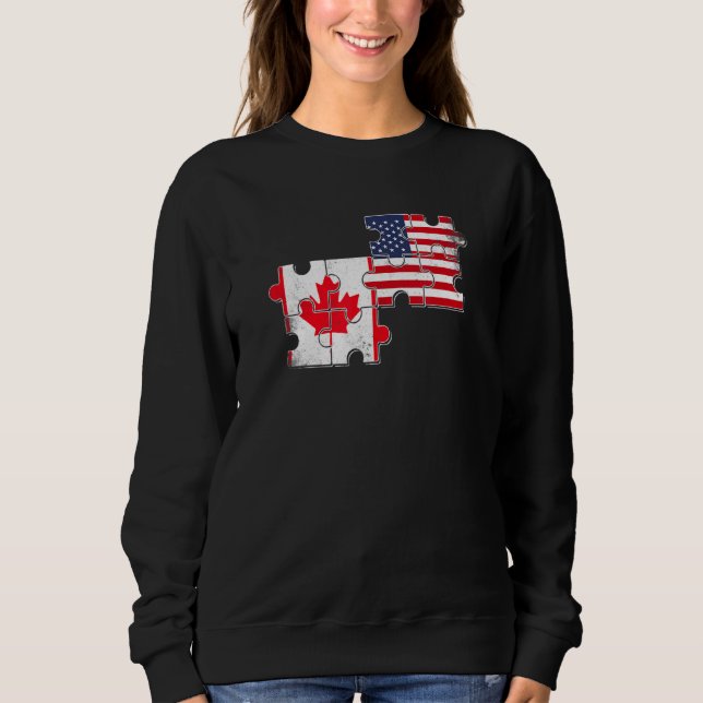 Camiseta Canada Usa Love Roots Canada American Flag (Frente)