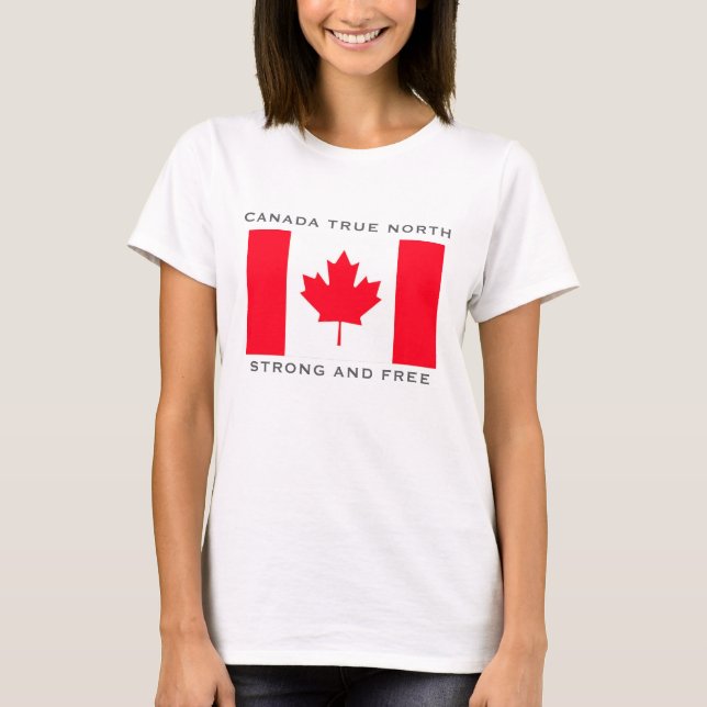 Camiseta Canadá Verdadeiro Norte Forte e Livre. (Frente)