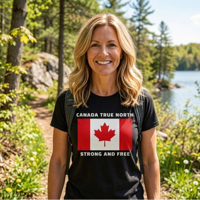 Camiseta Canadá Verdadeiro Norte Forte e Livre.  (Criador carregado)