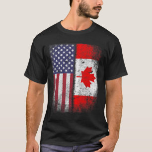 Camiseta Canadense American Flag Canada Usa Roots T-Shirt.p