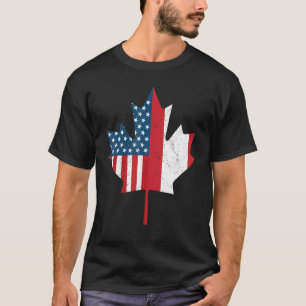 Camiseta Canadense American Flag Canada Usa Roots Vintage