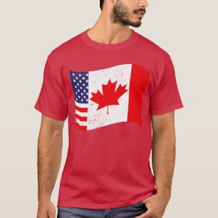 Camiseta Canadense American Flag US Maple Leaf Canada